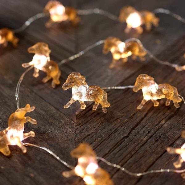 Fairy Pony String Lights Unique Decorative Lights Horse Gifts for Girls Cute Lights 20LEDs 8ft Battery Operated for Birthday Horse Lover Xmas Thanksgiving Decor - Image 2