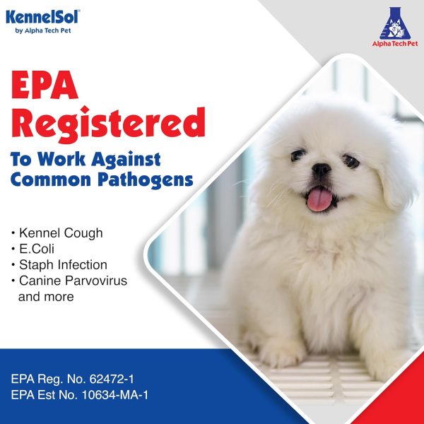 KennelSol 1-Step Kennel Cleaner - EPA Registered Liquid Concentrate Disinfectant and Deodorizer, Effective Against Bacteria and Viruses - 1 Gallon by Alpha Tech Pet - Image 4