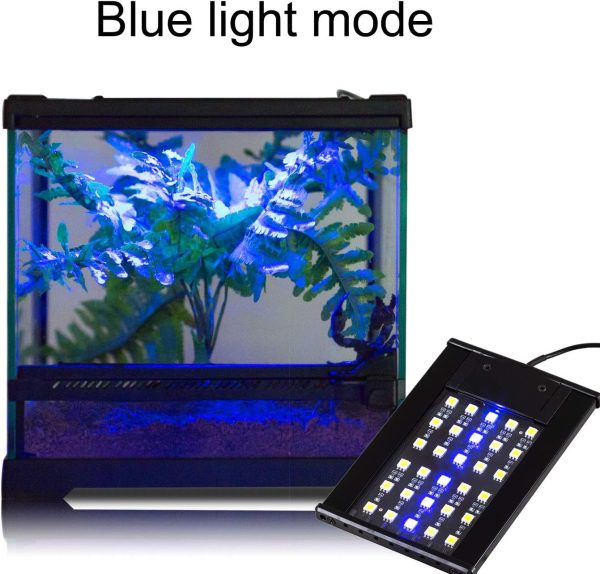 REPTI ZOO Terrarium Light Day and Night Mode Reptile LED Light Hood for Reptile Terrarium White Light and Blue Light Fit for Different Pet Habits - Image 5