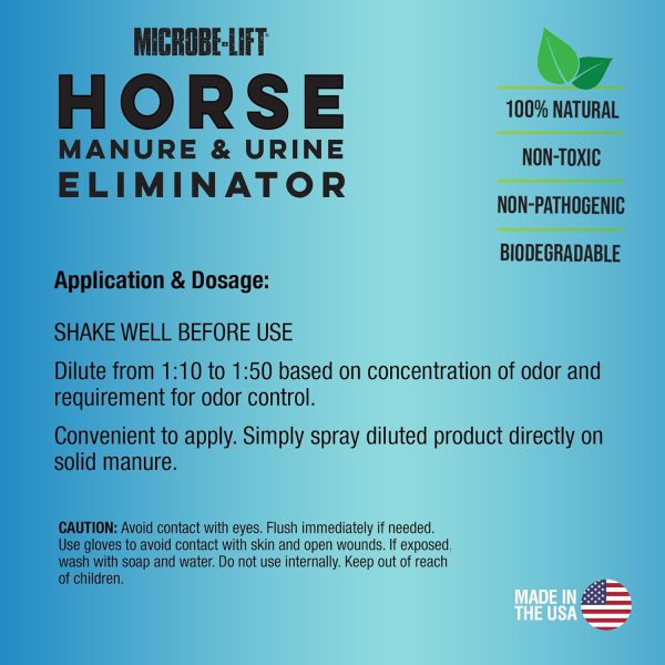 MICROBE-LIFT Horse Manure & Urine Eliminator for Use in Stables and Barns, Use on All Surfaces and Supplies, Ammonia Reducer, Highly Concentrated Formula, 1 Gallon - Image 6