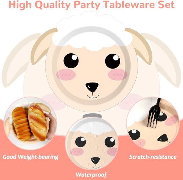 50 Count Farm Animals Party Paper Plates Farm Animal Shaped Disposable Plates Farm Birthday Plates Cake Animal Theme Party Plates for Birthday Baby Shower Farm House Fun Barnyard Animals Party Favors - Image 3