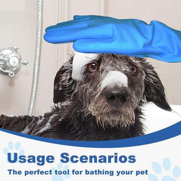 2pcs dog washing gloves and dog bath brush, 2-in-1 pet shower set | Suitable for dogs, cats, bath massage, and pet grooming - Image 5