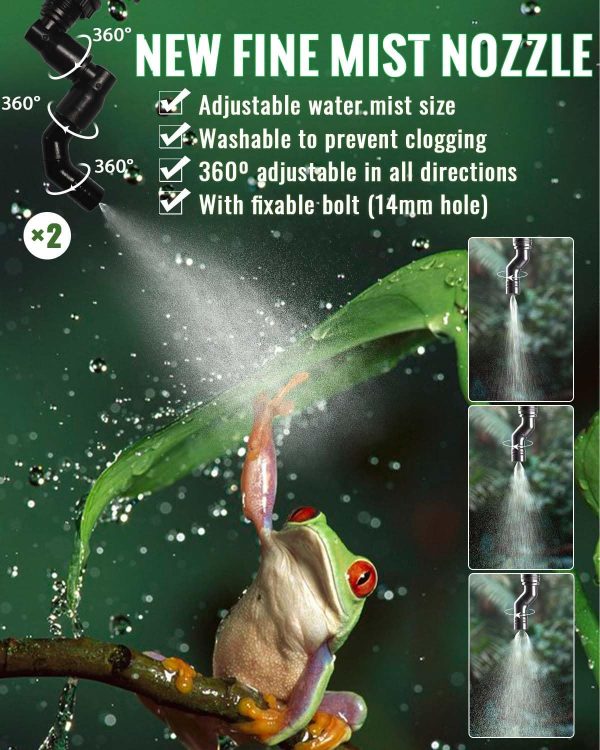 Reptile Humidifiers, Reptile Misting System, Reptile Mister Automatic with Timer, Terrarium Mister for Reptiles, Amphibians, Plants, Tank, Paludarium and Vivarium - Image 4