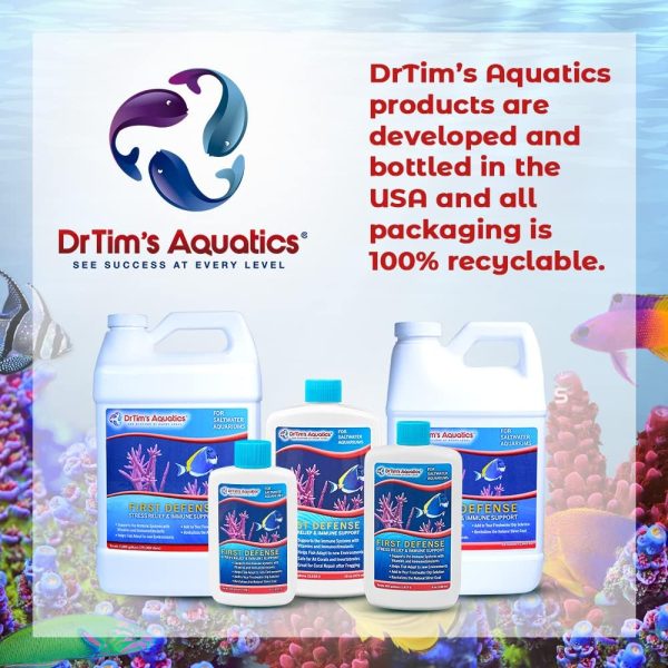 DrTim's Aquatics First Defense for Saltwater Aquariums – Stress Relief & Immune System Support with Vitamins Immunostimulants Fish Tanks 8 oz. - Image 6