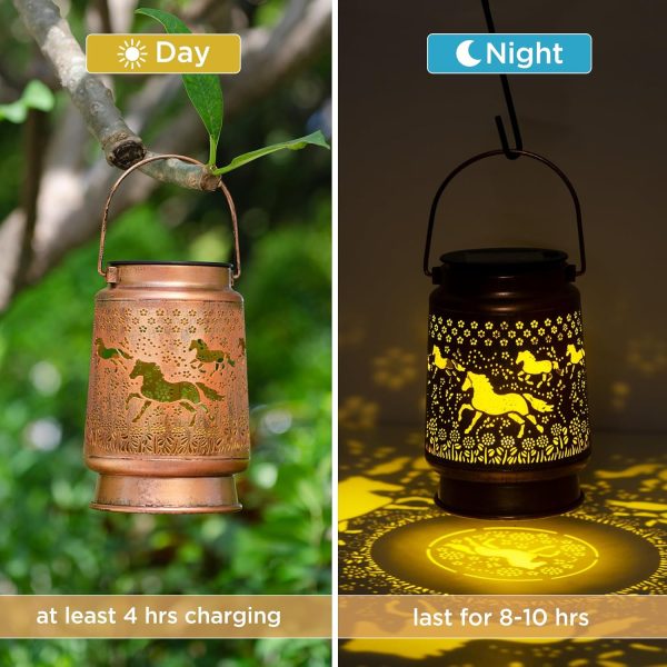 Horse Lover Gifts for Mom/Grandma/Women/Sister Horse Solar Light Gifts Mother Day Gift Solar Lanterns Outdoor Waterproof Horse Lights Led Mason Jar Hanging Lamps Decor for Garden Yard Patio - Image 4