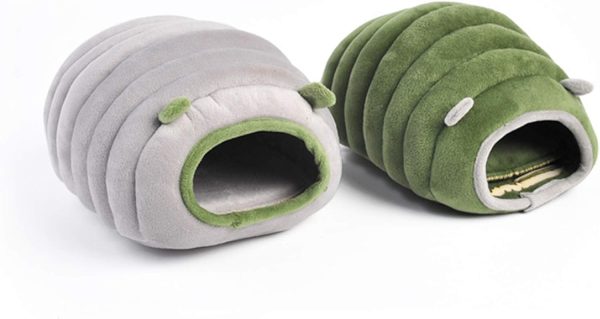 HLMOptimo Guinea Pig Hideout Guinea Pig Cave Beds Guinea Pig Cozy Hideout for Chinchilla Ferrets Hedghog (Green, Caterpillar) - Image 2