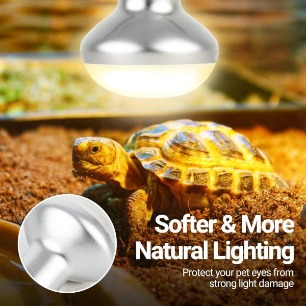 REPTI ZOO 50W Reptile Heat Lamp Bulb,2 Pack Intense Spot Basking Light,UVA Daylight Heating Lamp Bulb for Reptile & Amphibians & Chicken Brooder,Bearded Dragon, Lizard, Tortoise - Image 5