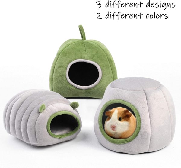 HLMOptimo Guinea Pig Hideout Guinea Pig Cave Beds Guinea Pig Cozy Hideout for Chinchilla Ferrets Hedghog (Green, Caterpillar) - Image 3