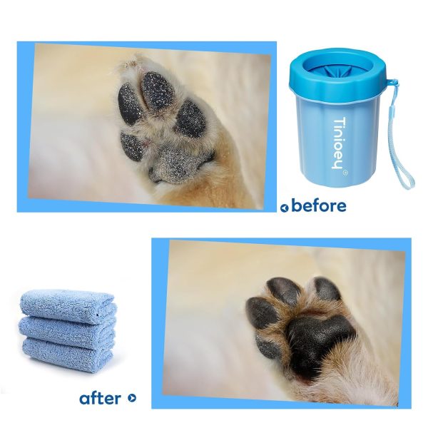 Dog Paw Cleaner for Medium Dogs (with 3 Absorbent Towels), Dog Paw Washer, Muddy Paw Cleaner, Pet Foot Cleaner (Medium, Blue) - Image 4