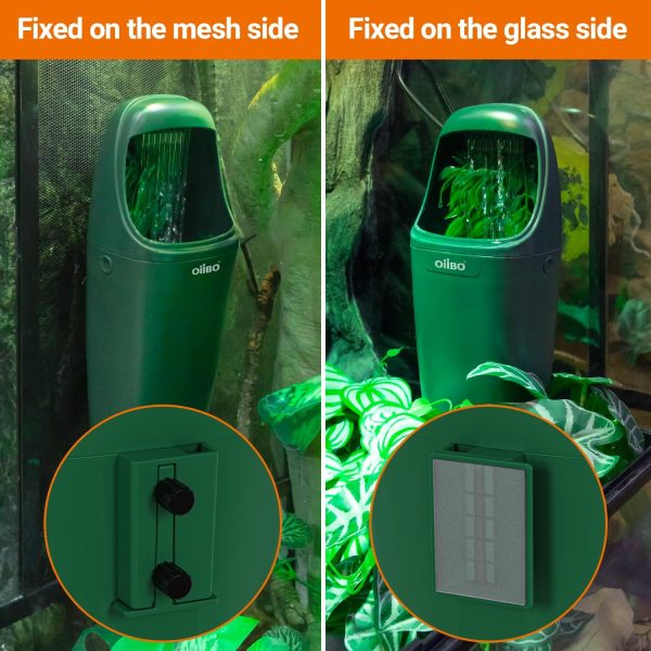 OiiBO Reptile Water Dispenser, Automatic Drinking Fountain Water Flow Adjustable Reptile Tank Waterfall for Lizard Bearded Dragon Chameleon, Ultra Quiet Amphibians Insects Terrarium Water Dripper - Image 5