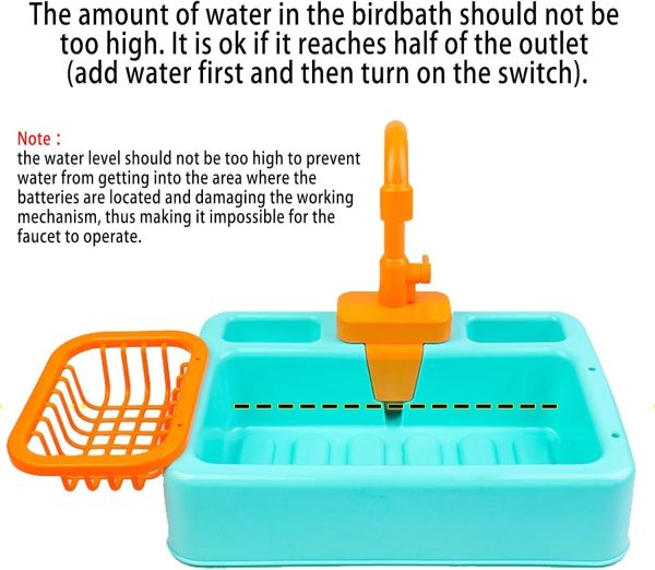 kathson Bird Bathtub Parrot Shower Box Bathing Tub Container Cage Accessory for Small Medium Parakeet Cleaning Supplies,Two Uses: Parrot Bathtub and Kitchen Sink Toy - Image 6