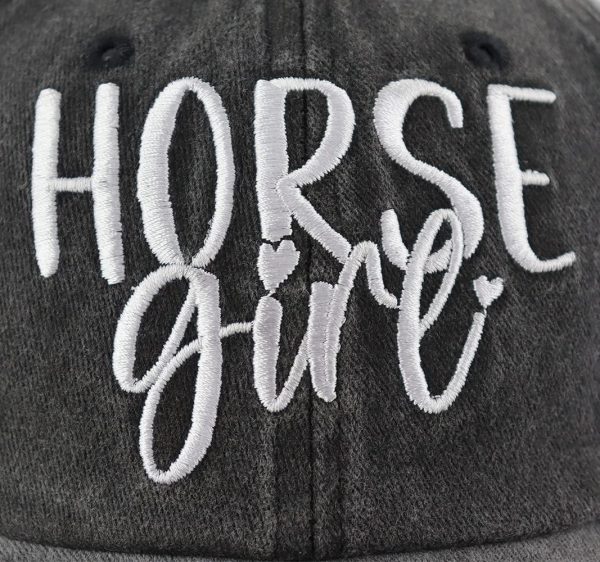 Horse Girl Hat for Women, Funny Adjustable Cotton Embroidered Horse Lover Baseball Cap - Image 2