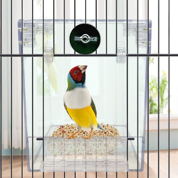 PINVNBY Bird Bath Box,Parrot No-Leakage Bathtub for Cage Hanging Tube Shower Box Cage Accessory with Water Injector and Balls Toys for Small Pet Birds Canary Lovebirds Budgies(6 Pcs) - Image 7