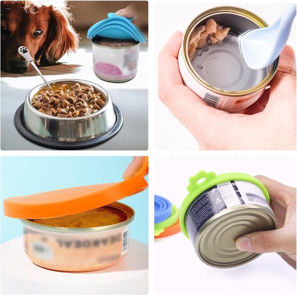 3 Pack Pet Food Can Covers Universal Can Lids Safe/Silicone Dog&Cat Food Can Lid Covers (green+blue+orange) - Image 5