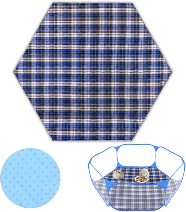 Guinea Pig Cage Liner,Guinea Pig Bedding,Pet Supplies Small Animal Playpen Liners Guinea Pig Pee Pads Pet Supplies(Hexagon Blue)