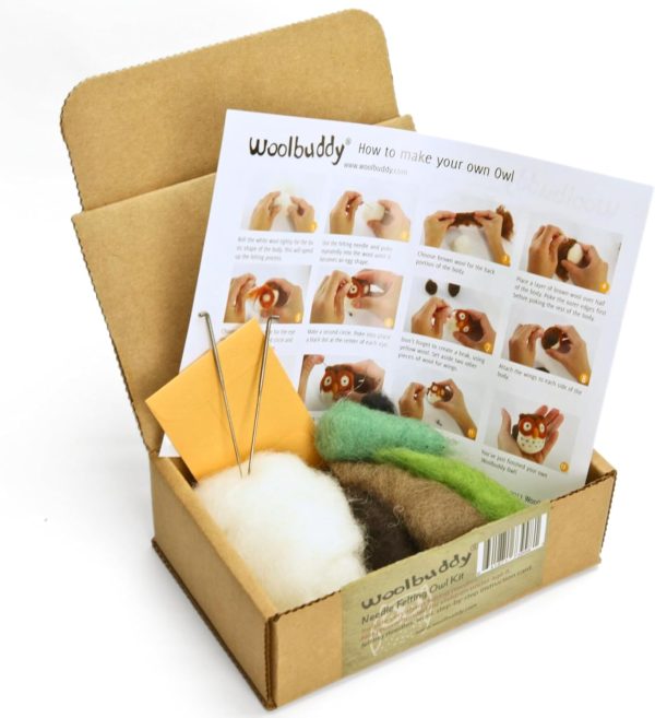 Woolbuddy Needle Felting Kit, Felting Kit, Owl, Felting Kit for Beginners Adult, Wool Felting Kit Includes Felting Supplies, Felting Wool, 2 Needle Felting Needles, Hobby Kit for Adults - Image 3