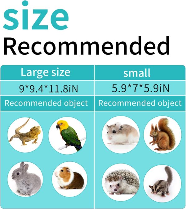 Guinea Pig Carrier Travel Small Animal Carrier Bag Lizard Bird Rabbit Carrier Cage Squirrel Breathable Bag Portable Travel Hamster Small Pet Hangbag (Large, Gray) - Image 5