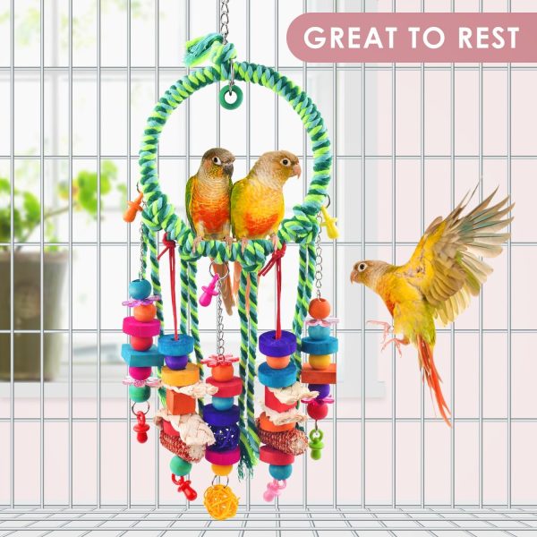 KATUMO Bird Toys, Parakeet Swing Parrot Perch Cockatiel Shredding Toys Conure Swing for Lovebird Parakeet Budgie Conure Cockatiel Finch Mynah Canary - Image 4