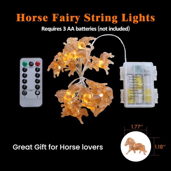 Fairy Pony String Lights Unique Decorative Lights Horse Gifts for Girls Cute Lights 20LEDs 8ft Battery Operated for Birthday Horse Lover Xmas Thanksgiving Decor - Image 7