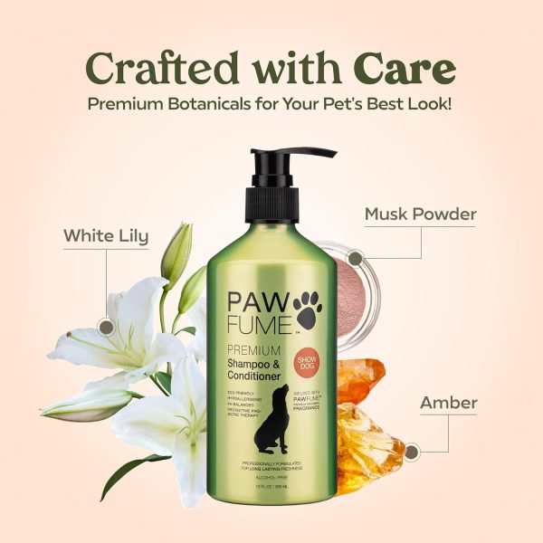 Pawfume Dog Shampoo and Conditioner – Hypoallergenic Dog Shampoo for Smelly Dogs – Best Dog Shampoos & Conditioners – Probiotic Pet Shampoo for Dogs – Best Dog Shampoo for Puppies (Show Dog) - Image 4