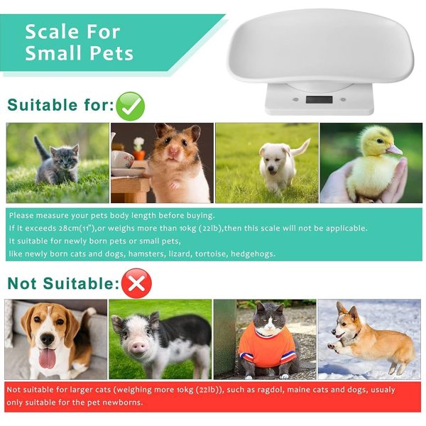 Digital Small Animals Scales for Weighing with Tape Measure, Puppy Whelping Scale Weigh Your Kitten, Rabbit with High Precision, Multifunction Electronic Baby Scales for Small Dogs Cats Crawl Pet - Image 2