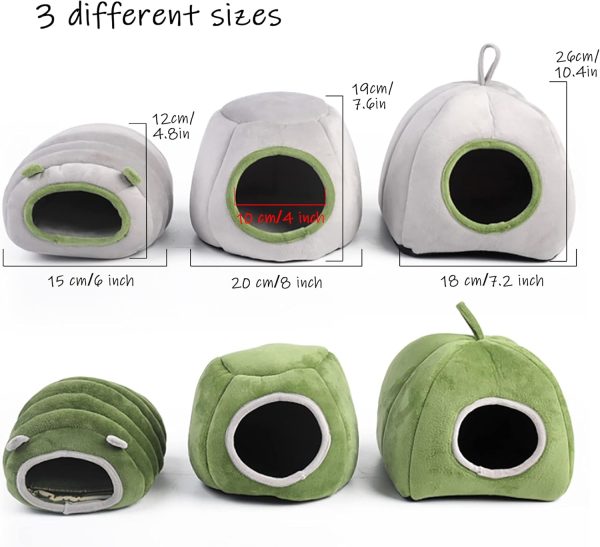 HLMOptimo Guinea Pig Hideout Guinea Pig Cave Beds Guinea Pig Cozy Hideout for Chinchilla Ferrets Hedghog (Green, Caterpillar) - Image 4