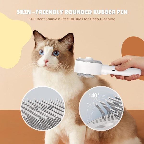 Cat Steam Brush for Shedding Spritz Defur Comb for Cats Cloud Care Cat Brush for Indoor Cats Shedding Steam Cat Brush for Long Short Hair Cats Dogs 2024 New Spray Pet Grooming Brush for Massage Clean - Image 3