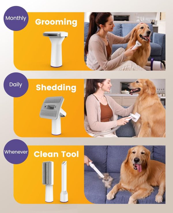 oneisall Dog Hair Vacuum & Dog Grooming Kit/Low Noise Dog Grooming Vacuum12kpa,Dog Vacuum for Shedding Grooming for Pet Hair&Home Cleaning - Image 7