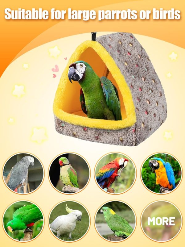 MEWTOGO Large Winter Warm Bird Nest House, Comfortable Bird Bed for Cage with Mat, Hanging Hammock Shed Hideaway Hut Gift for Macaws African Grey Amazon Parrots - Image 5