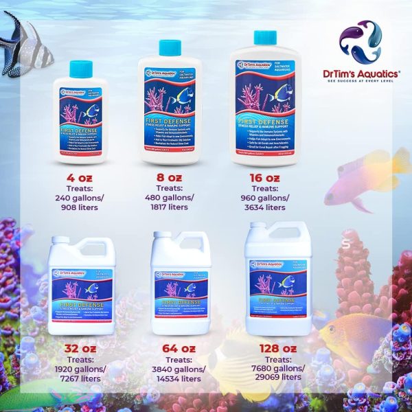 DrTim's Aquatics First Defense for Saltwater Aquariums – Stress Relief & Immune System Support with Vitamins Immunostimulants Fish Tanks 8 oz. - Image 5