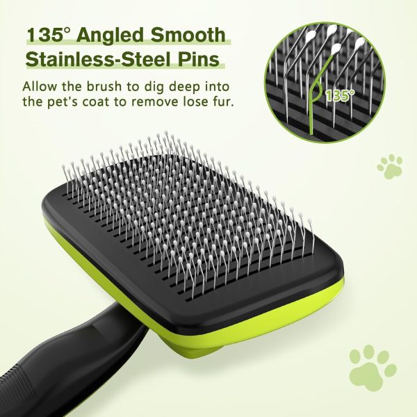 Pecute Self-Cleaning Slicker Brush for Dogs, Cats, Lightweight Dog Brush for Shedding Massaging Grooming, Cat Brush Gently Removes Loose Fur Undercoat for Small Dogs Cats Rabbits of All Hair Types - Image 4