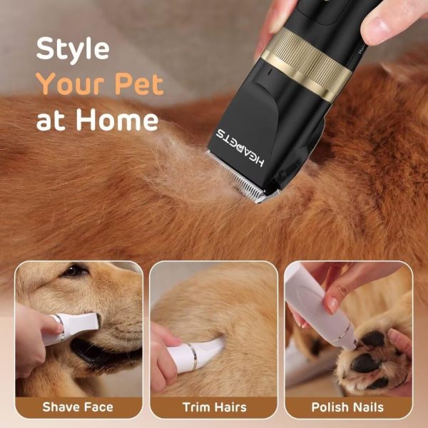 Dog Hair Clippers for Grooming Kit and Dog Paw Trimmer for Grooming, Low Noise Rechargeable Cordless, Shaver Grooming Supplies for Pet Cats Dogs (Black, White) - Image 6