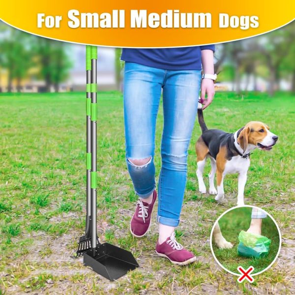 TOOGE Pooper Scooper, Dog Pooper Scooper Long Handle Stainless Metal Tray and Rake for Medium Small Dogs Heavy Duty Pet Supplies to Use for Grass, Dirt or Gravel - Image 5