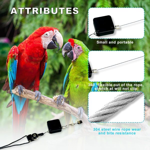 Bird Harness and Leash Retractable Pet Parrot Harness Anti-Bite Pet with Soft Foot Ring - Image 2