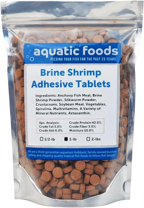 Aquatic Foods Inc. 3/8" x 1/2" Brine Shrimp Glass Sticking Wafers for All Community Fish, Tetras, Guppies, Angel Fish, Cichlids, Goldfish. All Tropical Fish - WL…1-lb Foil Pouch Bag - Image 2