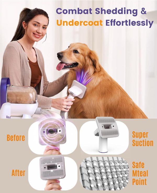 oneisall Dog Hair Vacuum & Dog Grooming Kit/Low Noise Dog Grooming Vacuum12kpa,Dog Vacuum for Shedding Grooming for Pet Hair&Home Cleaning - Image 2