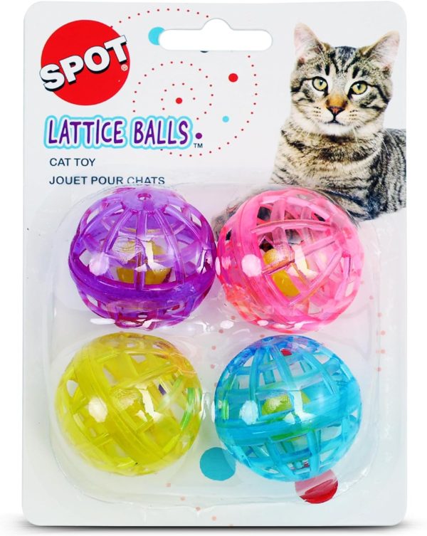 SPOT Lattice Balls Cat Toys - Durable, Fun Balls with Bells Perfect for Swatting and Batting, Colorful Toys to Entertain Indoor Cats and Kittens, 1.5 inch, 4 pcs - Image 7