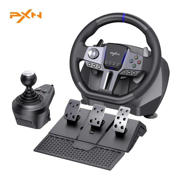 PXN V9 Gen2 Racing Wheel - Steering Wheel Driving Wheel 270°/ 900° Degree Vibration Gaming Steering Wheel with Shifter and Pedal for PS4,PC,PS3,Xbox Series X|S, Xbox One