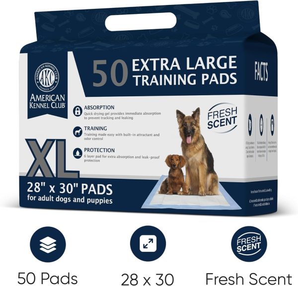 American Kennel Club Scented Puppy Training Pads with Ultra Absorbent Quick Dry Gel – 28 x 30 Pee Pads for Dogs - Fresh Scented - 50 Count, XL - Image 7