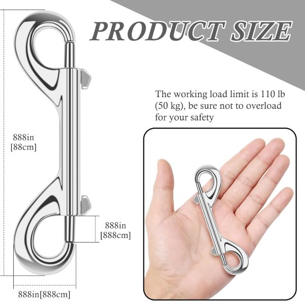 ERKOON 15 Pack Heavy Duty Snap Hooks Double Sided Clips for Hanging Horse Tack Sling Feed Buckets Dog Leash Collar Key Chain Zinc Alloy Metal Snaps Clip (4 Inch) - Image 2