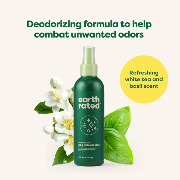 Earth Rated Dog Deodorizing Spray, Conditioning & Odor-Eliminating Dog Perfume, for All Coat Types, Refreshing White Tea & Basil Scent, 8 oz. - Image 4