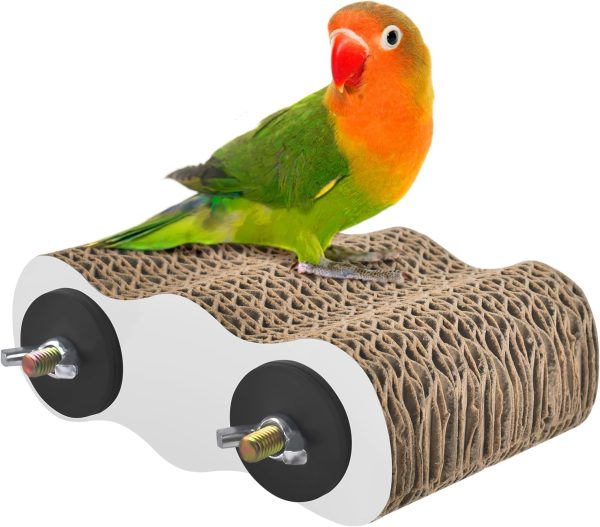 KATUMO Bird Perch Conure Cage Stand Parakeet Shredder Foraging Toys Cockatiel Platform for Small Parrots Conure Cockatiel Lovebird Parrotlet Finch