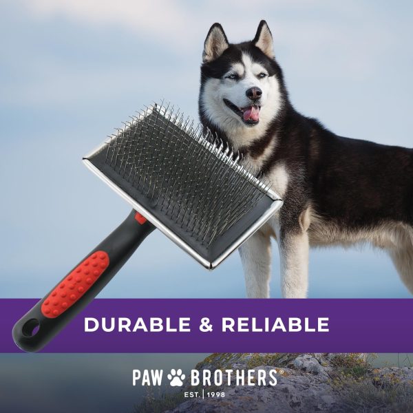 Paw Brothers Professional Grade Extra Long Slicker Brush - Ergonomic Handle, Removes Loose Undercoat and Tangles for Dogs - Image 5