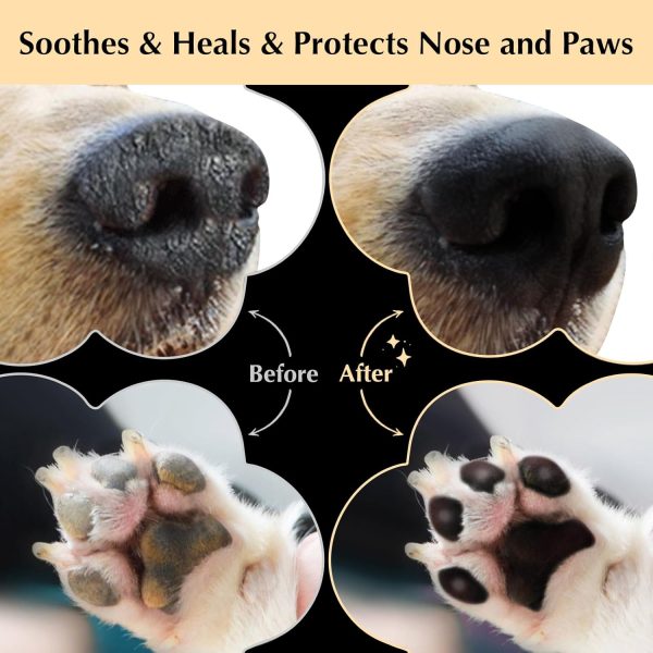 All-Natural Lick Safe Dog Paw Balm for Dogs & Cats | 2 Pack Dog Paw Pad Balm Paw Protector, Moisturizer & Soother for Dry Cracked Paws, Noses & Elbows | Snout Soother for Dogs (1.23oz *2) - Image 4