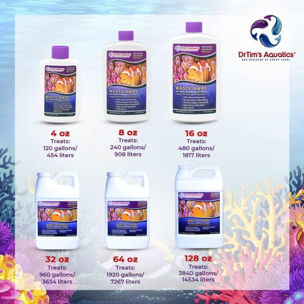 DrTim’s Aquatics Reef Waste-Away – Natural Fish Tank & Aquarium Waste Management Solution for Dissolving & Cleaning Organic Sludge & Waste - 16 oz. - Treats 480 gal. - Image 5