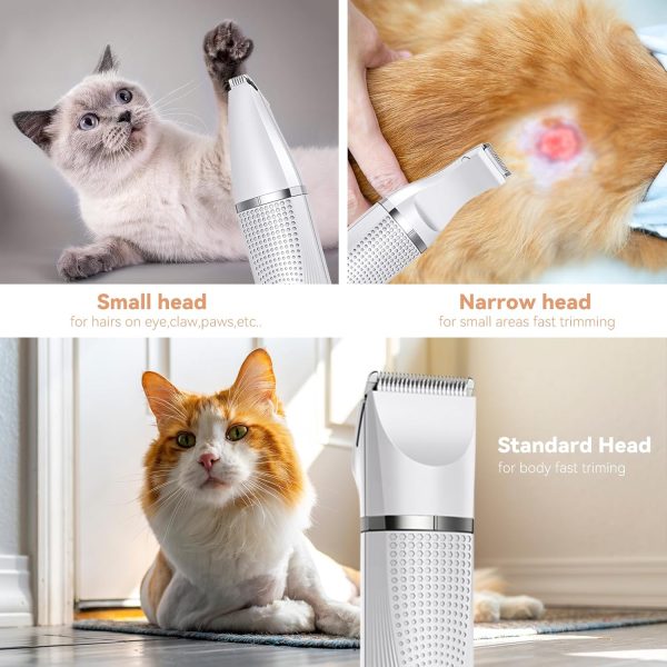 Cat Grooming Clippers Kit for Matted Hair, Bautrium 3 in 1 Electric Pet Hair Trimmer for Thick Hair, Heavy Coat Butt Shaver Cordless Cat Razor Claw Fur Trimmer for Dogs and Other Small Animals at Home - Image 3