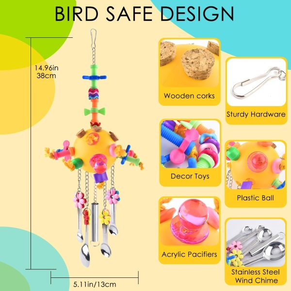 KATUMO Bird Toys Pull Spoons Colorful Acrylic Stick Toys Parrot Chew Toy for Amazon Parrot, African Grey, Conure, Caique, Quaker, Small Cockatoo, Mini Macaw, Eclectus and Similar Birds - Image 2