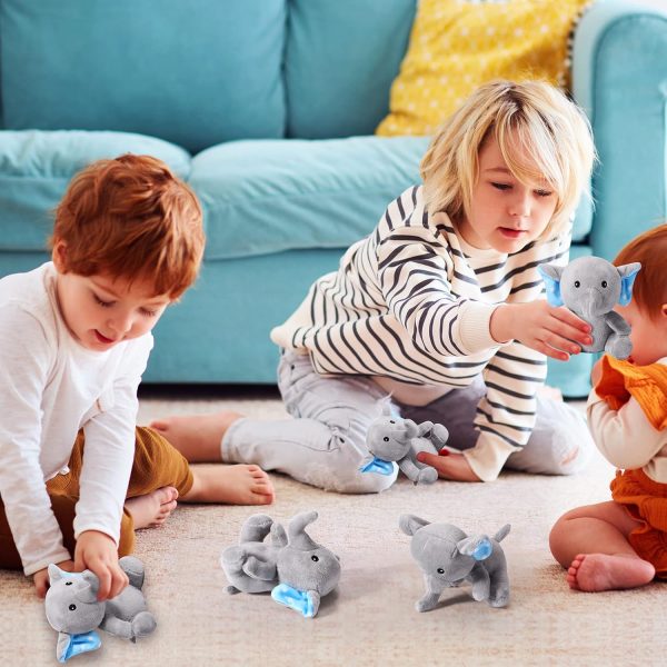 Jenaai 12 Pcs Mini Elephant Stuffed Animals 4 Inches Small Cute Soft Forest Plush Elephant Toys for Boys Girls Baby Shower Decorations Elephant Themed Birthday Party Supplies(Grayish Blue) - Image 5