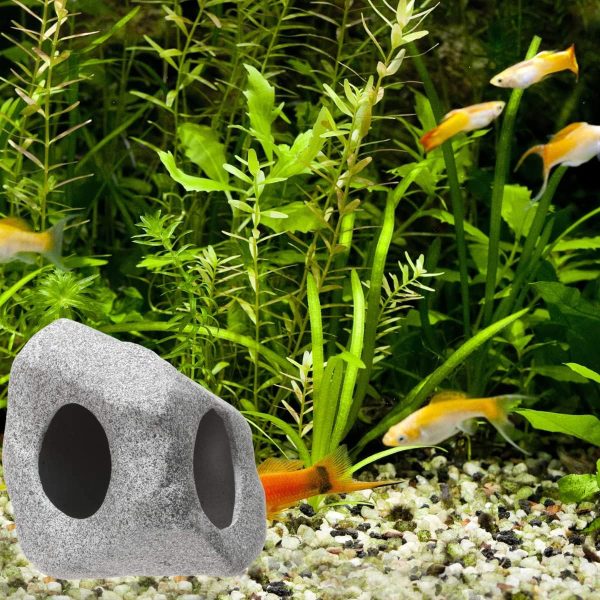 Saim Aquarium Hideaway Rock Cave Decoration, Fish Hideout Fish Hideout for Aquarium Betta Hideout Aquatic Pets to Breed, Play and Rest - Image 5