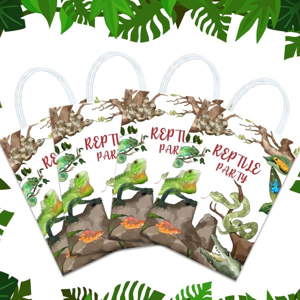 16 Pieces Reptile Goodie Bags for Reptile Birthday Party Supplies,Lizard Snake Crocodile Gift Snacks Treat Candy Party Favors Bags for Kids Adults Reptile Theme Party Decorations - Image 6